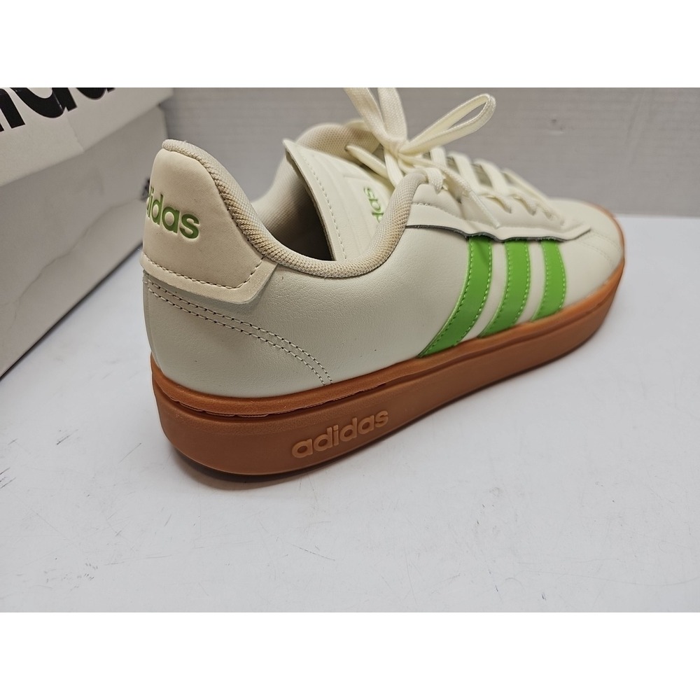 Women's Adidas Originals Grand Court Alpha Off-White/Semi Lucid Lime/Gum 11 - Picture 9 of 14